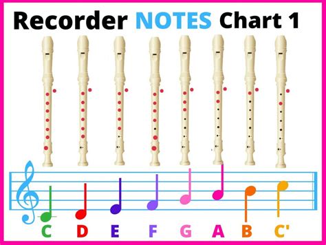 🥇Recorder Notes Chart 🥇Fingering Chart 🥇 ALL NOTES