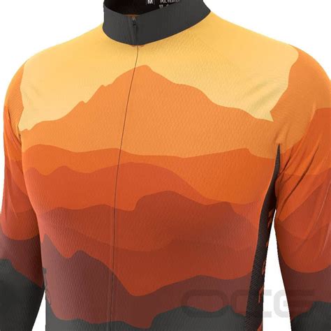 Mens Ride Free Sunset Long Sleeve Cycling Jersey Online Cycling Gear