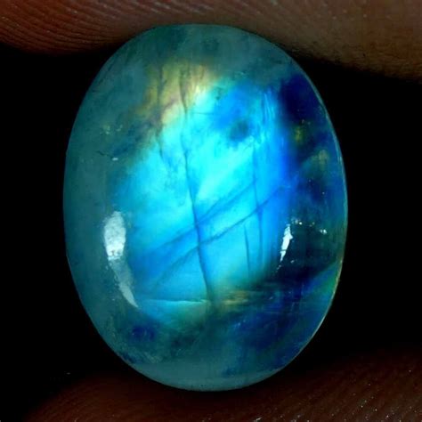 100 Natural Blue Fire Rainbow Moonstone Oval Pear Fancy Cabochon