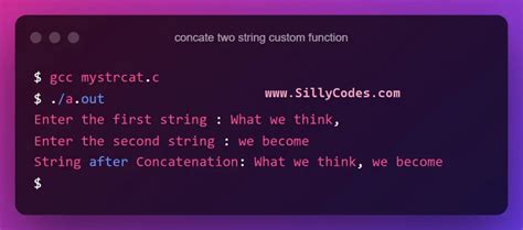 Program To Concatenate Two Strings In C Language SillyCodes