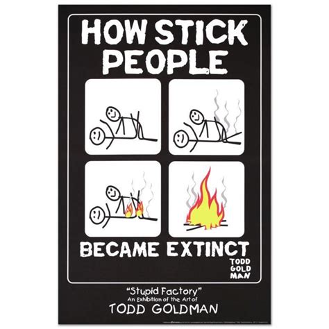 Todd Goldman How Stick People Became Extinct Fine Art 24x36 Litho