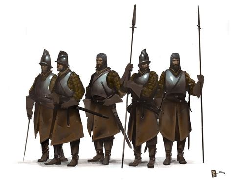 Infantry Unit Oliver Odmark Medieval Fantasy Characters Concept Art
