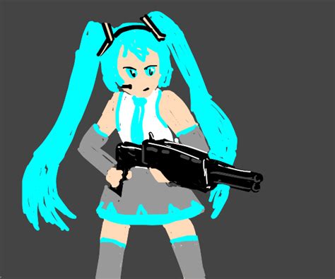 Hatsune Miku With A Gun Drawception