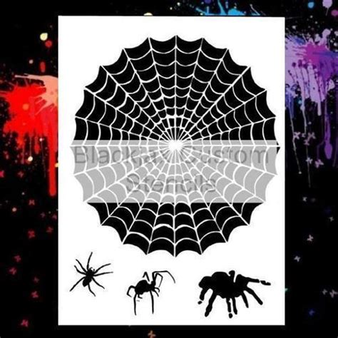 Spiderweb And 3 Spiders Airbrush Stencil Template For Sale Online Ebay