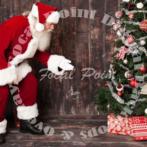 Santa Digital Backdrop Christmas Scene Christmas Digital Etsy