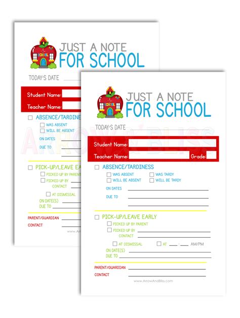Grab This Free And Editable Note To School Printable As Part Of 5 Days