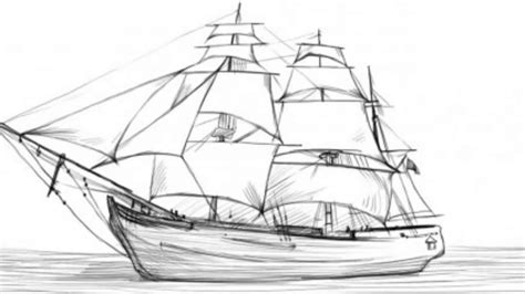 Clipper Ship Line Drawing