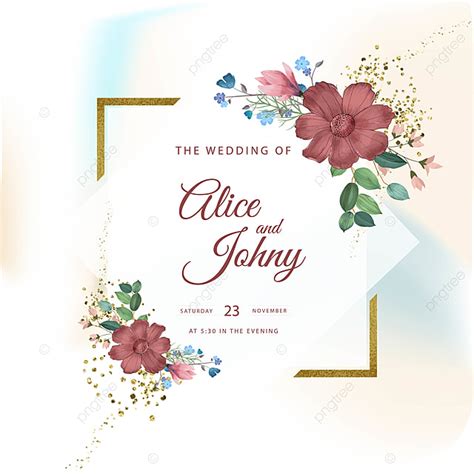 Romantic Wedding Invitation Card Template Download On Pngtree