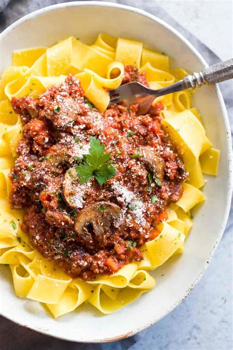Beef Bolognese Sauce With Pappardelle Pasta Jessica Gavin