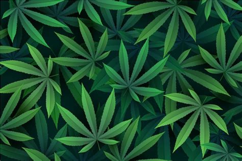 Free Vector Realistic Cannabis Leaf Background