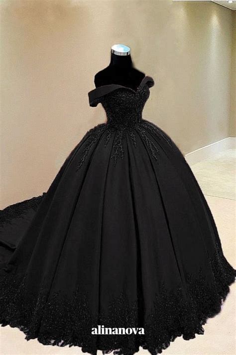 prom ball gown dresses lace edge off the shoulder black ball gown gowns black wedding dresses