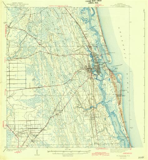 St Augustine Florida 1943 1943a Usgs Old Topo Map 15x15 Quad Old Maps