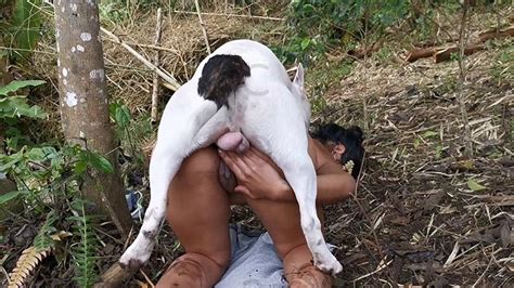 Depraved Whore Presents Her Holes For Dog Fucking In The