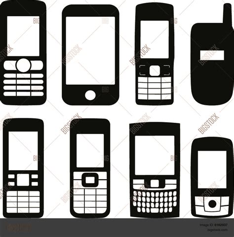 Mobile Phones Silhouettes Vector And Photo Bigstock