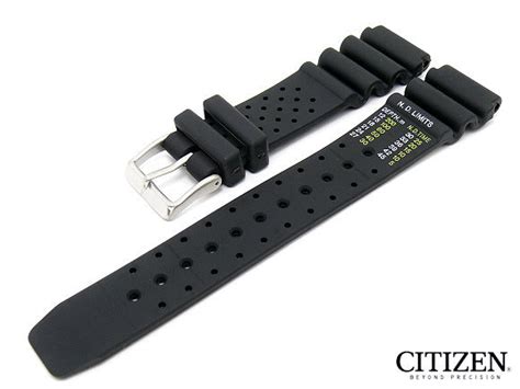 Replacement Watch Strap Citizen 20mm Black Caoutchouc For