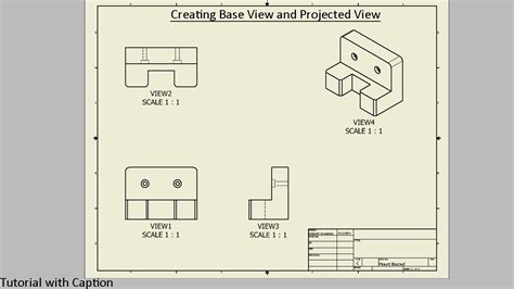Creating A Base View And Projected View Autodesk Inventor Youtube