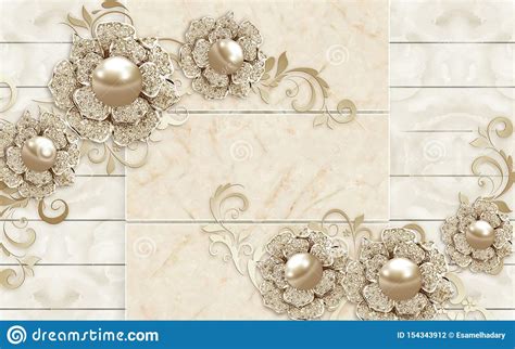 3d Wallpaper Mural Design With Floral And Geometric