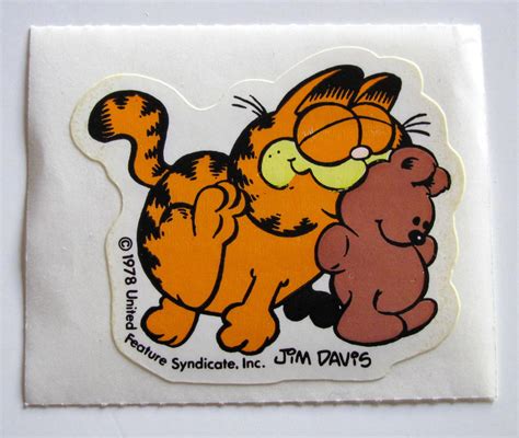 Garfield And Pooky Rare Vintage Sticker Teddy Bear Jim Davis Etsy