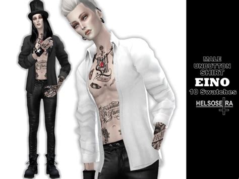 Eino Unbutton Shirt Male By Helsoseira At Tsr Sims 4 Updates