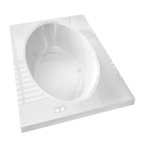 An alcove design and a drop in tub. Universal Tubs Imperial 6 ft. Acrylic Center Drain ...