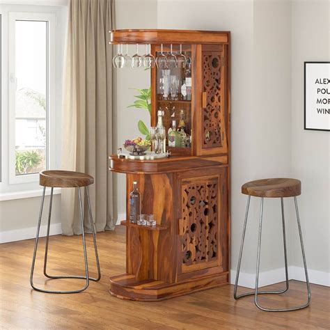 Tyndale Rustic Solid Wood Tall Bar Cabinet