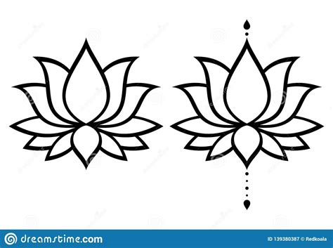 Illustration About Lotus Or Water Lilly Shapes Graphic Elements In