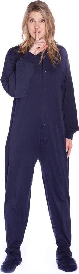 Big Feet Pajama Co One Piece Cotton Knit Adult Footed Pyjamas Onesie