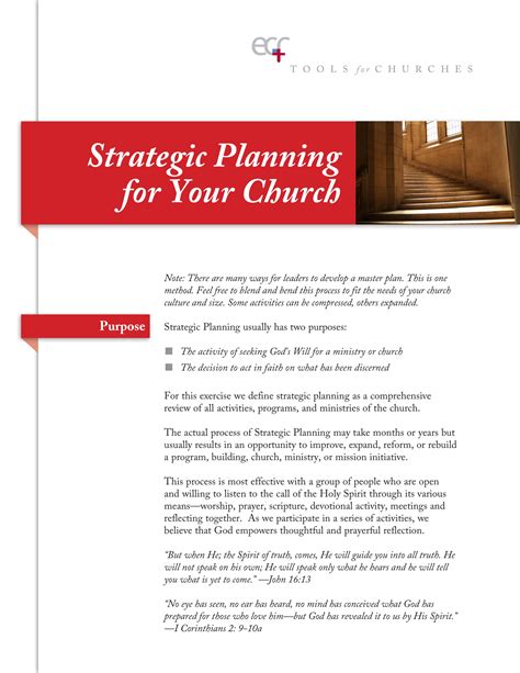 Sample Strategic Plan For Church Ministry Churchgistscom