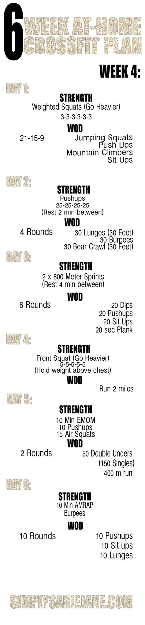 The Six Week Workout Plan Is Shown In Black And White With Text On It