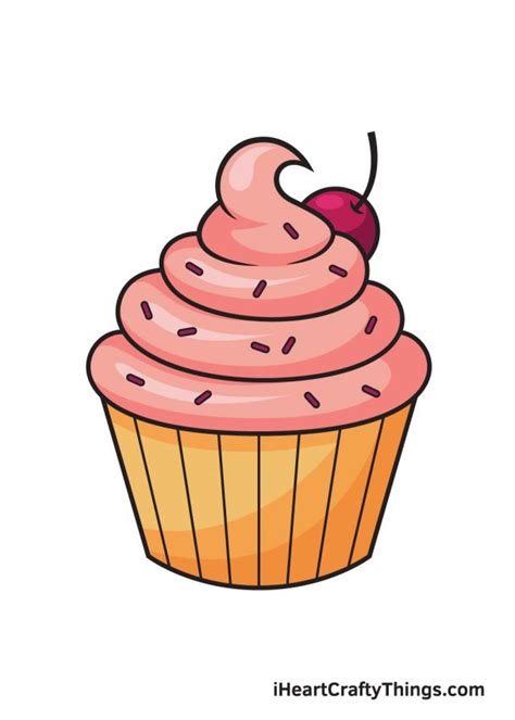 Cupcake Drawing How To Draw A Cupcake Step By Step