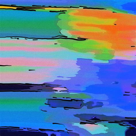 Abstract Seascape At Sunset Digital Art By Dee Flouton Fine Art America