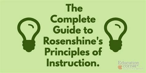 The Complete Guide To Rosenshines Principles Of Instruction