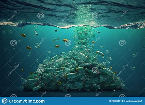 The Ocean Full Of Plastic Waste Microplastic Polluting The Sea Stock