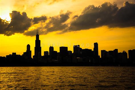 Art Print And Stock Photo Chicago Sunset Downtown Skyline Large Canvas