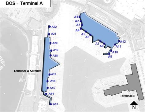 Boston Logan Airport Bos Terminal A Map