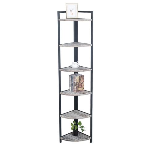 Buy Industrial Wood Corner Shelf 6 Tiercorner Bookcases And Book