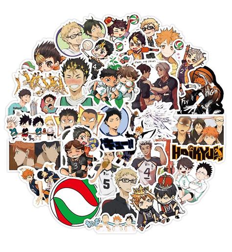 50pcsset Haikyuu Stickers Japanese Anime Sticker Volleyball For Decal