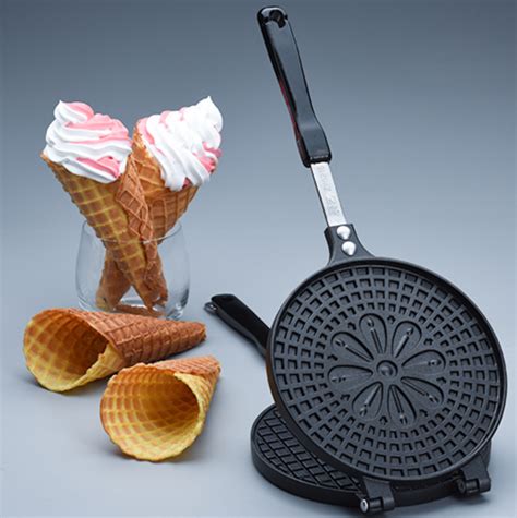 Round 38x15x3cm Waffle Crispy Cone Maker Ice Cream Egg Roll Maker Mold