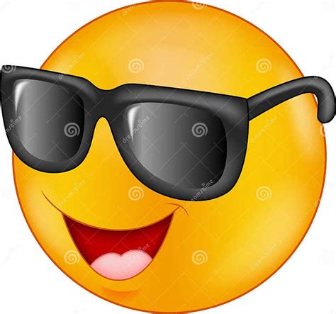 Lächelnde Tragende Sonnenbrille Des Emoticon Die Daumen Aufgibt Vektor