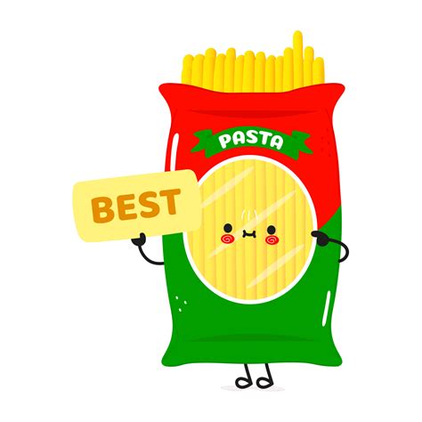 Cute Spaghetti Poster Best Character Vector Hand Drawn Cartoon Kawaii
