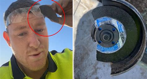 Tradies Warning After Incredibly Close Call With Grinder