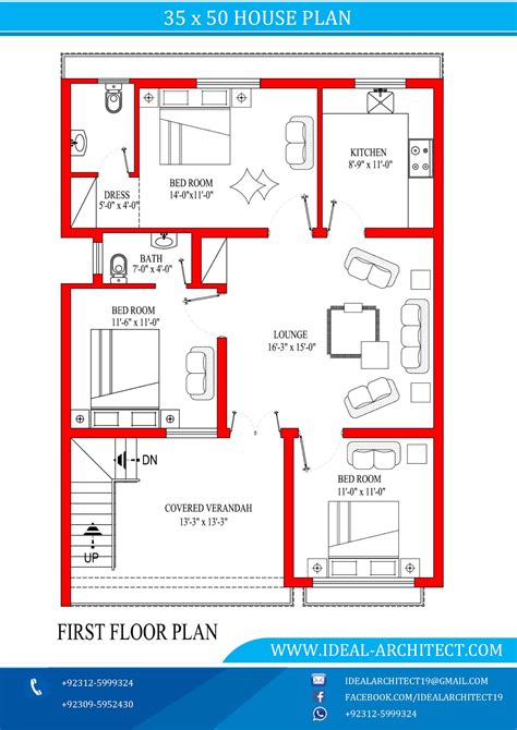 30x50 House Plan 6 Marla House Plan Ideal Architect