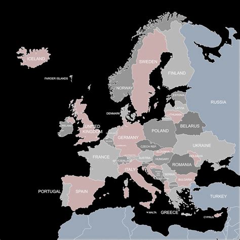 Europe Borders Names Model Turbosquid 1461040