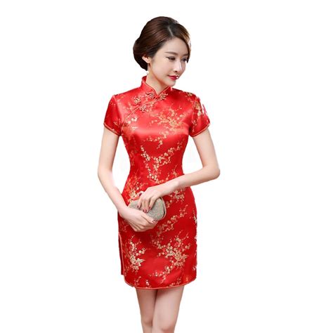 Buy 2019 New Red Chinese Women Traditional Dress Silk