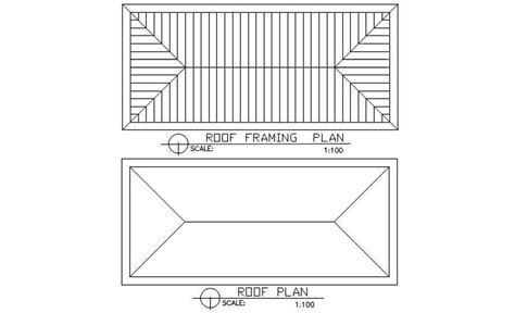 Roof Framing Plan And Roof Plan Section Details Of The House Autocad