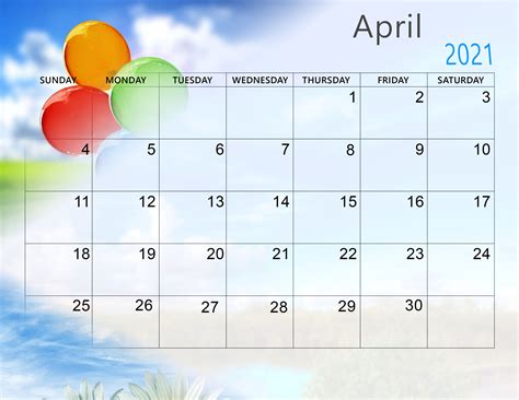 Printable april 2021 calendar to print: Cute April 2021 Calendar Desktop Wallpaper - Thecalendarpedia