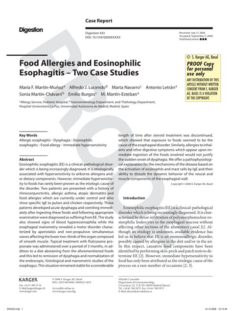 Pdf Food Allergies And Eosinophilic Esophagitis Two Case Studies