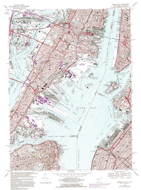 Jersey City Topographic Map Nj Ny Usgs Topo Quad 40074f1