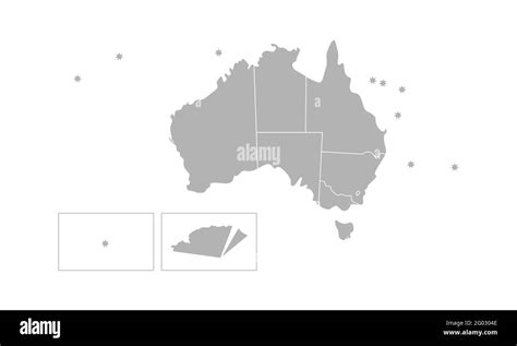 vector ilustración aislada del mapa administrativo simplificado de australia fronteras de las