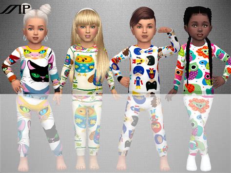 The Sims Resource Mp Toddler Printed Pj Top